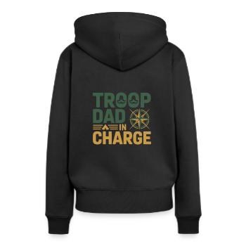 Dad Girl Scout Leader Proud Troop Support Scout - Frauen Premium Bio Hoodie - Schwarz - Hinten - Julia (174cm)
