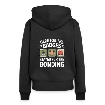Dad Girl Scout Leader Proud Troop Support Scout - Frauen Premium Bio Hoodie - Schwarz - Hinten - Julia (174cm)
