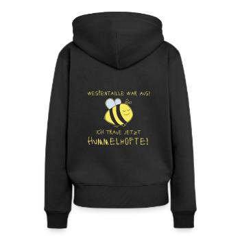 Hummel Dick Lustig - Frauen Premium Bio Hoodie - Schwarz - Hinten - Julia (174cm)