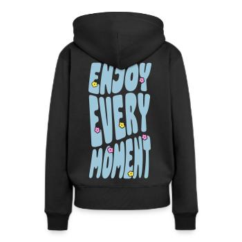 Profitez de chaque instant - Sweat à capuche Premium bio Femme - noir - Dos - Julia (174cm)