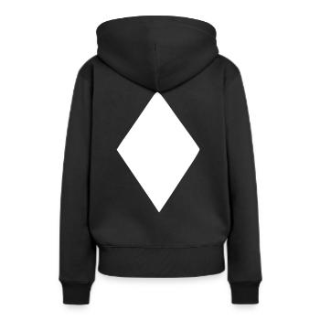 Emoji Poker Karo Skizze weiß - Frauen Premium Bio Hoodie - Schwarz - Hinten - Julia (174cm)