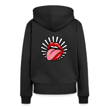Sexy Zunge Erotisch Mund Kuss Liebe Geschenk - Frauen Premium Bio Hoodie - Schwarz - Hinten - Julia (174cm)