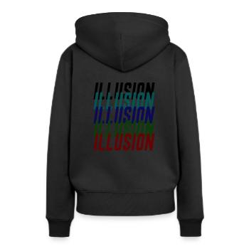 Illusion Optical Illusion Gift Perception - Sweat à capuche Premium bio Femme - noir - Dos - Julia (174cm)