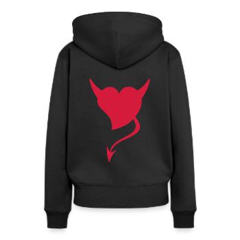 Devil Heart - Sweat à capuche Premium bio Femme - noir - Dos - Julia (174cm)