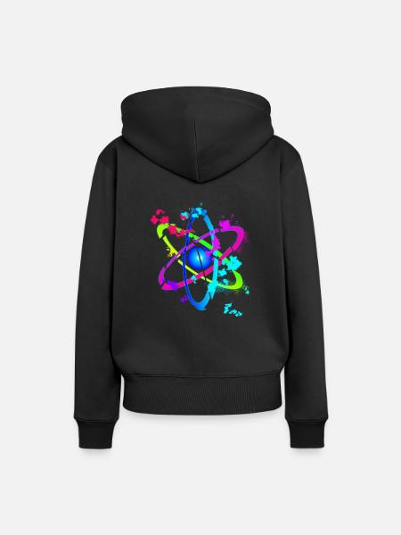 Disrupted Atom - Frauen Premium Bio Hoodie - Schwarz