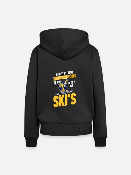 Snowboarden Snowboard Snowboarder Snowboardurlaub - Frauen Premium Bio Hoodie - Schwarz