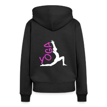Yoga exercise for a workout - Women’s Premium Organic Hoodie - black - Back - Julia (174cm)