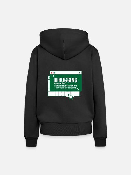 Debuggen - Frauen Premium Bio Hoodie - Schwarz