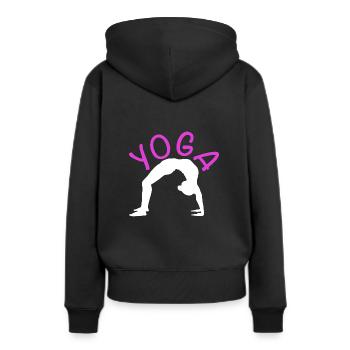 Yoga exercise for a workout - Women’s Premium Organic Hoodie - black - Back - Julia (174cm)