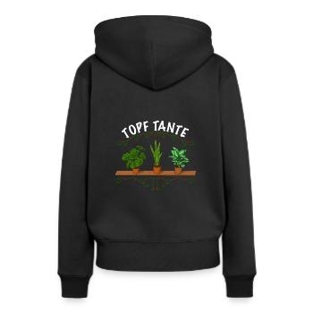 Topf Tante Gärtner Frauen Garten - Frauen Premium Bio Hoodie - Schwarz - Hinten - Julia (174cm)