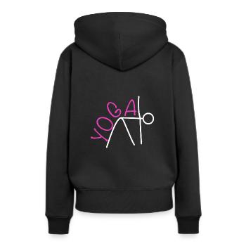 Yoga - Sweat à capuche Premium bio Femme - noir - Dos - Julia (174cm)