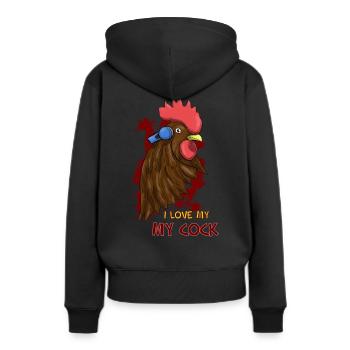 J'aime ma bite - Sweat à capuche Premium bio Femme - noir - Dos - Julia (174cm)