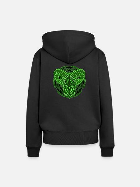 Wikinger Widder Aries - Frauen Premium Bio Hoodie - Schwarz