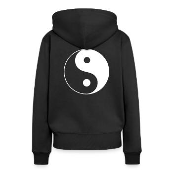 Yin Yang - Sweat à capuche Premium bio Femme - noir - Dos - Julia (174cm)