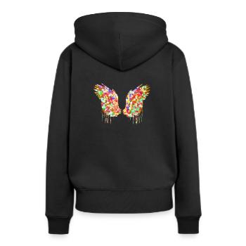 Angelwings,Wings,Aquarelle,Coloré, Angel Wings - Sweat à capuche Premium bio Femme - noir - Dos - Julia (174cm)