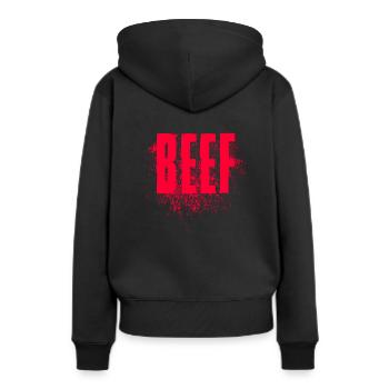 bœuf - Sweat à capuche Premium bio Femme - noir - Dos - Julia (174cm)