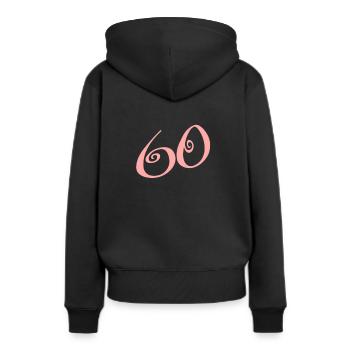 60 ans 60 ans - Sweat à capuche Premium bio Femme - noir - Dos - Julia (174cm)