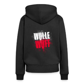 Wulle Wuff Chien Wau Wau aboyer - Sweat à capuche Premium bio Femme - noir - Dos - Julia (174cm)
