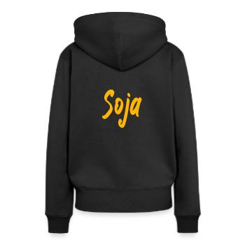Soja Cadeau Idée cadeau Végétarien Veggie - Sweat à capuche Premium bio Femme - noir - Dos - Julia (174cm)