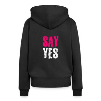 Dites oui demande en mariage - Sweat à capuche Premium bio Femme - noir - Dos - Julia (174cm)