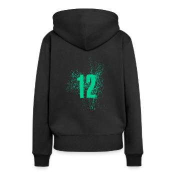 12 Geburtstag 12 Platz Nummer 12 Coole Stylische12 - Frauen Premium Bio Hoodie - Schwarz - Hinten - Julia (174cm)
