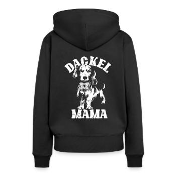 Dackel Mama Hundeliebhaber Dachshund Muttertag Dac - Frauen Premium Bio Hoodie - Schwarz - Hinten - Julia (174cm)