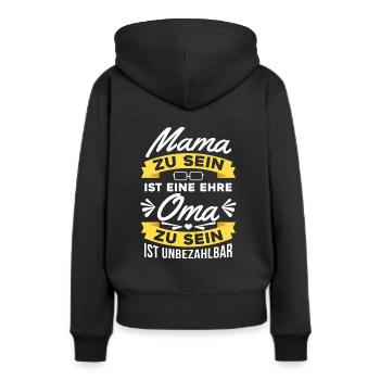 Oma zu sein ist unbezahlbar - Frauen Premium Bio Hoodie - Schwarz - Hinten - Julia (174cm)