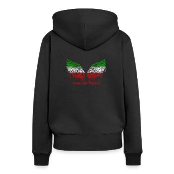 Angelwings,Liberté de vie de femme,Iran,Angel Wings - Sweat à capuche Premium bio Femme - noir - Dos - Julia (174cm)