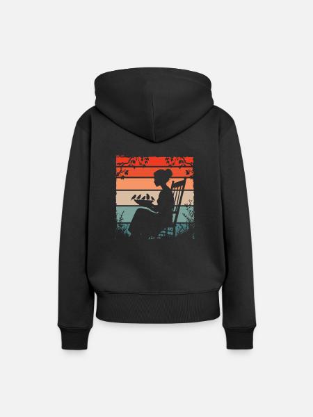 Vogelfütterung - Frauen Premium Bio Hoodie - Schwarz
