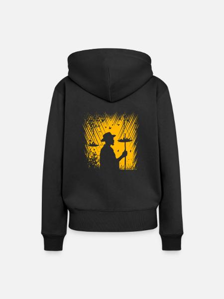 Vogelfütterung - Frauen Premium Bio Hoodie - Schwarz