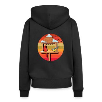 Fütterung von Vögeln - Frauen Premium Bio Hoodie - Schwarz - Hinten - Julia (174cm)