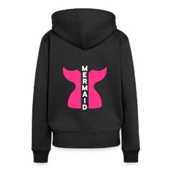 Mermaid (geteilte Meerjungfrauenflosse) - Frauen Premium Bio Hoodie - Schwarz - Hinten - Julia (174cm)