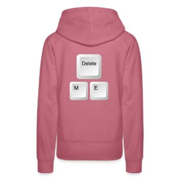 DELETE ME, lösch mich auf der Tastatur - Frauen Premium Bio Hoodie - Malve - Hinten - Isabella (175cm)