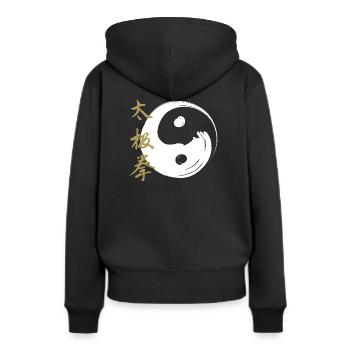 Tai Chi Chuan Chinesische Innere Kampfkunst - Frauen Premium Bio Hoodie - Schwarz - Hinten - Julia (174cm)