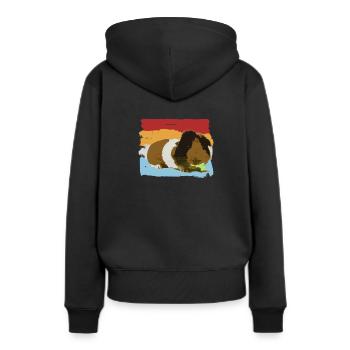 Cochon d'Inde - Sweat à capuche Premium bio Femme - noir - Dos - Julia (174cm)