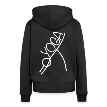 Yoga - Sweat à capuche Premium bio Femme - noir - Dos - Julia (174cm)