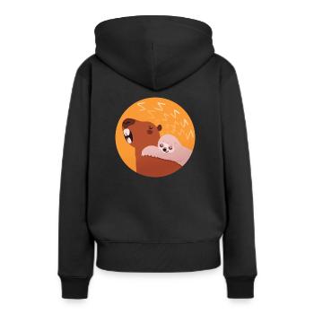 Capybara somnolent & paresseux - Sweat à capuche Premium bio Femme - noir - Dos - Julia (174cm)