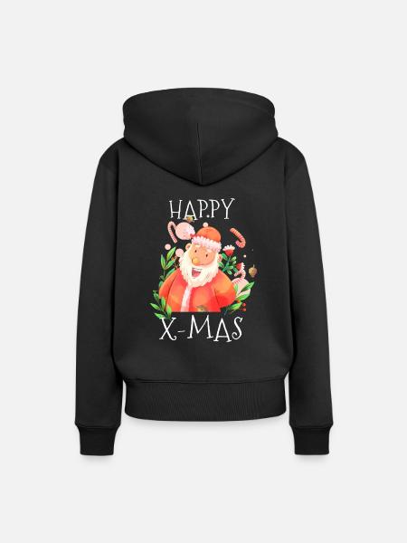 Happy Xmas - Frauen Premium Bio Hoodie - Schwarz