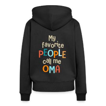 mes personnes préférées m appellent oma grand-mère - Sweat à capuche Premium bio Femme - noir - Dos - Julia (174cm)