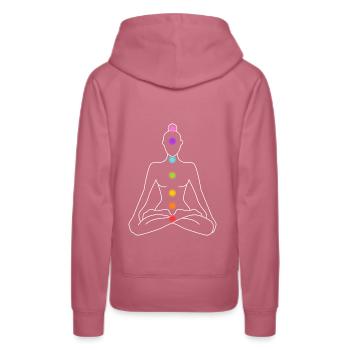 Chakra Chakras Meditation Lotus Meditate Yog - Women’s Premium Organic Hoodie - mauve - Back - Isabella (175cm)