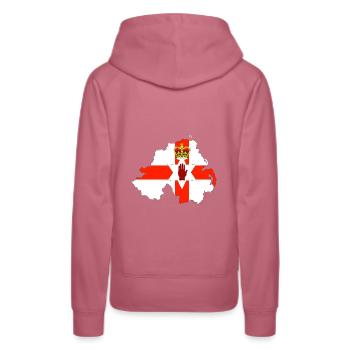 Drapeau d'Irlande du Nord et carte d'Irlande du Nord - Sweat à capuche Premium bio Femme - mauve - Dos - Isabella (175cm)