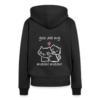 Katze Verliebte Paare Liebesbeweis Valentinstag - Frauen Premium Bio Hoodie - Schwarz - Hinten - Julia (174cm)