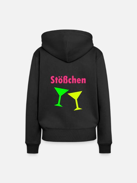 Stößchen (zwei Cocktailgläser) - Frauen Premium Bio Hoodie - Schwarz