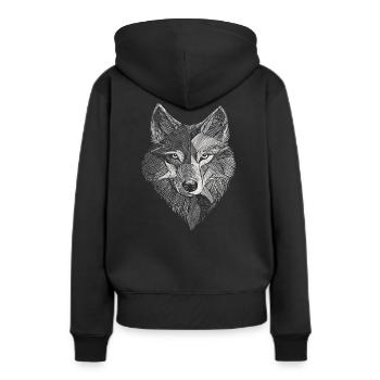 Wolf Stick Pattern Husky - Women’s Premium Organic Hoodie - black - Back - Julia (174cm)