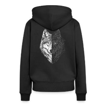Wolf / Husky amazing - Women’s Premium Organic Hoodie - black - Back - Julia (174cm)