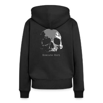 Memento Mori Crâne Gris - Sweat à capuche Premium bio Femme - noir - Dos - Julia (174cm)