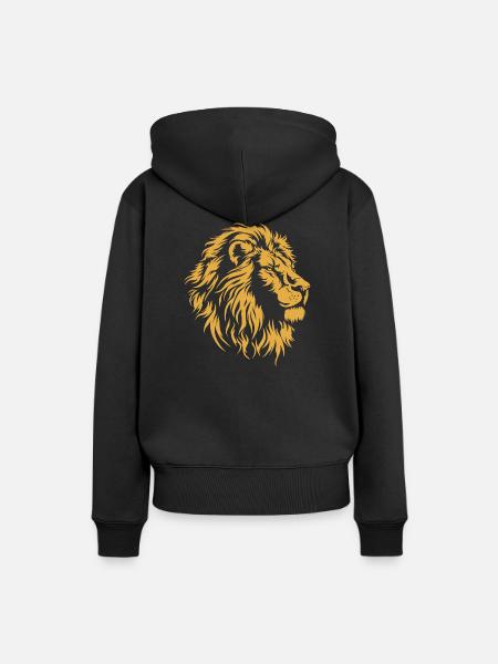 Löwe Leu Leo Simba König Afrika - Dame Premium hoodie, økologisk bomuld - sort