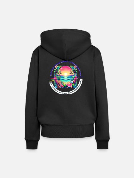 Urlaub ohne WLAN - Frauen Premium Bio Hoodie - Schwarz