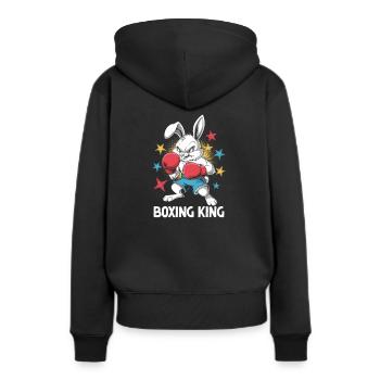 Un lapin Boxing King Boxer Sports Strength Gym - Sweat à capuche Premium bio Femme - noir - Dos - Julia (174cm)