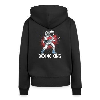 Un astronaute Boxe Roi Boxer Sport Force - Sweat à capuche Premium bio Femme - noir - Dos - Julia (174cm)
